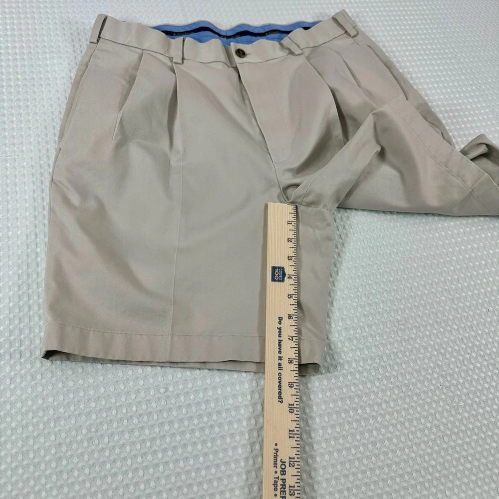 Brooks‎ Brothers Advantage Chino Mens Shorts W35 Pleated Flat Light Weight READ